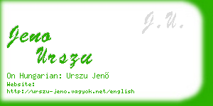 jeno urszu business card