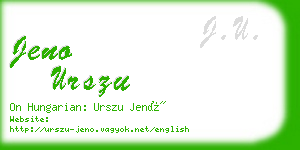 jeno urszu business card